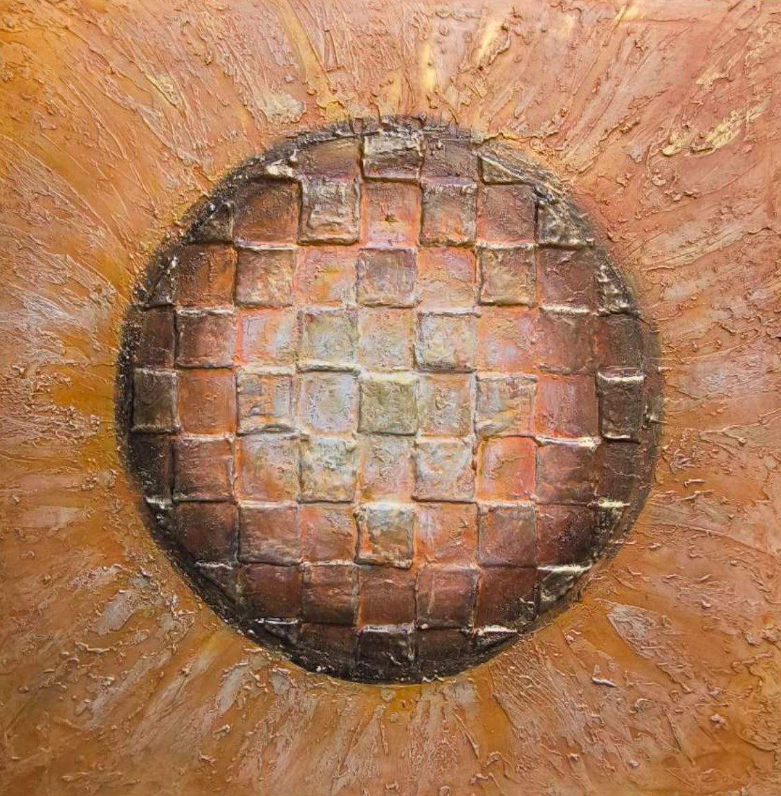 Infini Cosmique Solaire Ocre - Hommage à Victor Vasarely - Boundlessness